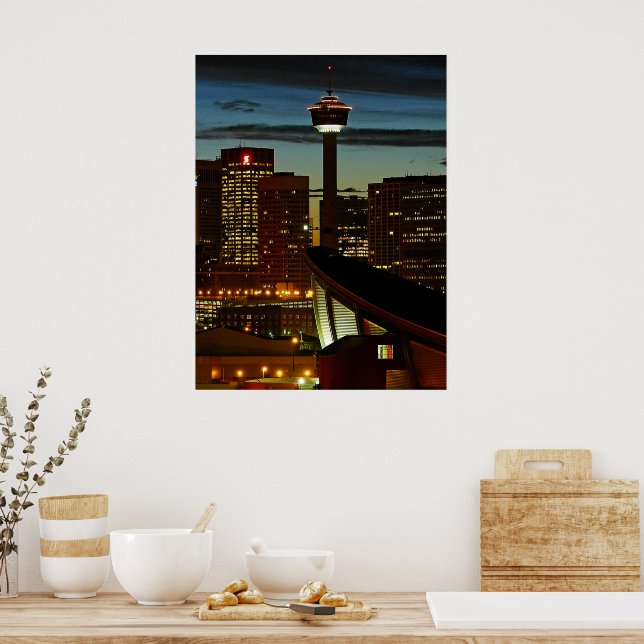 Calgary Skyline-ramutskrift Poster (Kök)