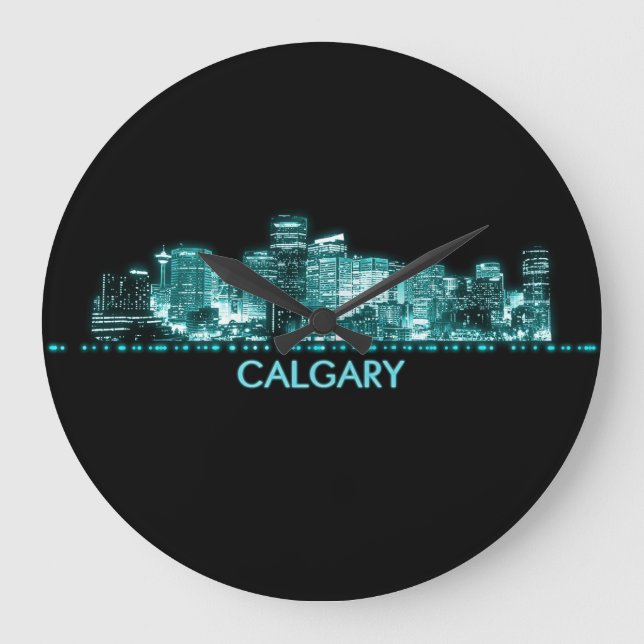 Calgary Skyline Stor Klocka (Framsida)
