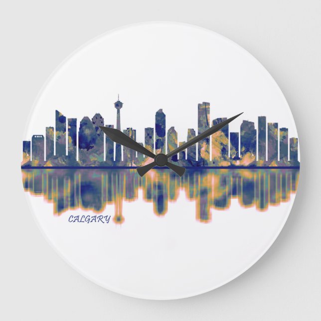 Calgary Skyline Stor Klocka (Framsida)