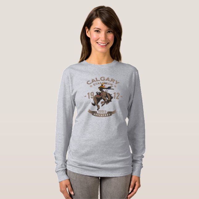 Calgary Stampede Rodeo | Kvinnors Långärmad T Shirt (Hel framsida)
