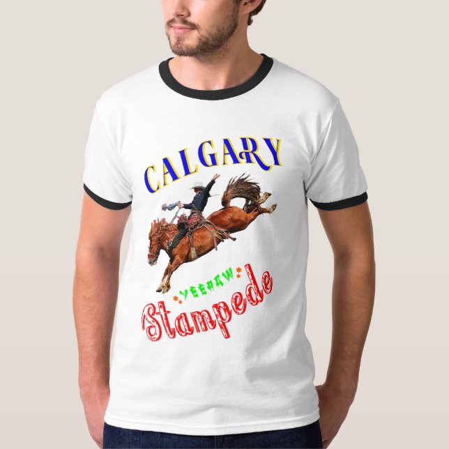 Calgary Yeehaw Stampede T Shirt (Framsida)