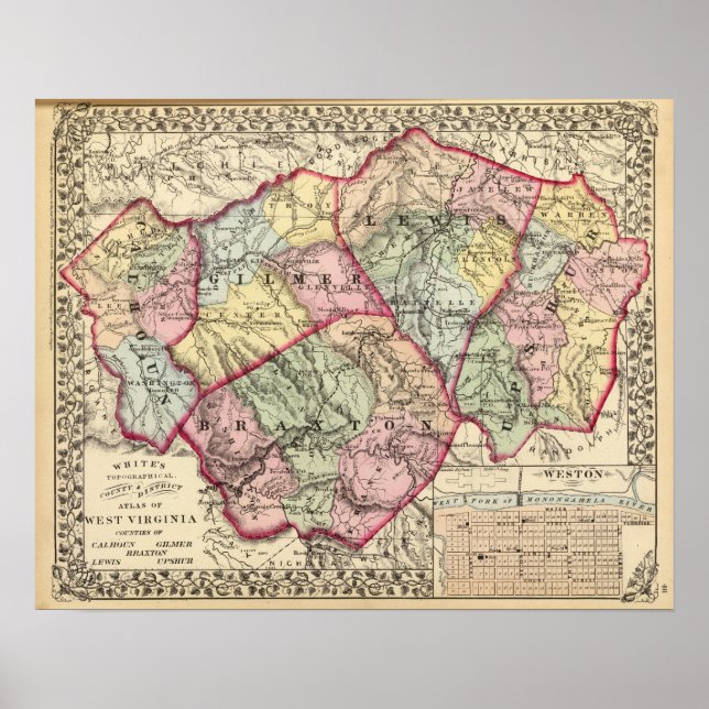 Calhoun, Gilmer, Braxton, Lewis, Upshur County Poster (Framsidan)