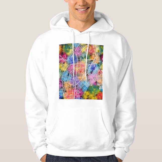 Cali Colombia Stadskarta Hoodie (Framsida)