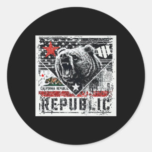 Cali Grizzly Grit - Graphic Tee Premium Runt Klistermärke