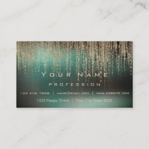 Cali Grönt Ombre Metallic Guld Matrix Cyber Rain Visitkort