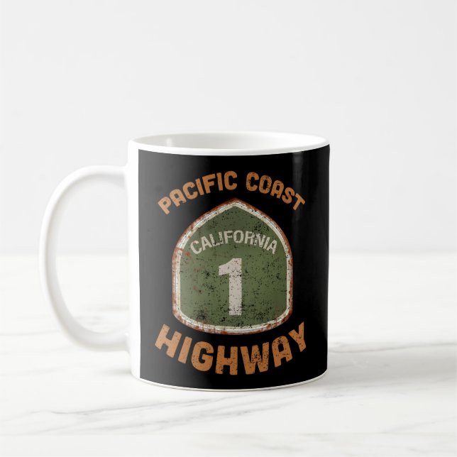 Cali Pacific Kusten Highway Route 1 California Kaffemugg (Vänster)