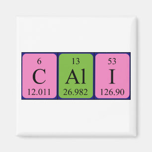 Cali periodiskt återkommande magnet bord namn