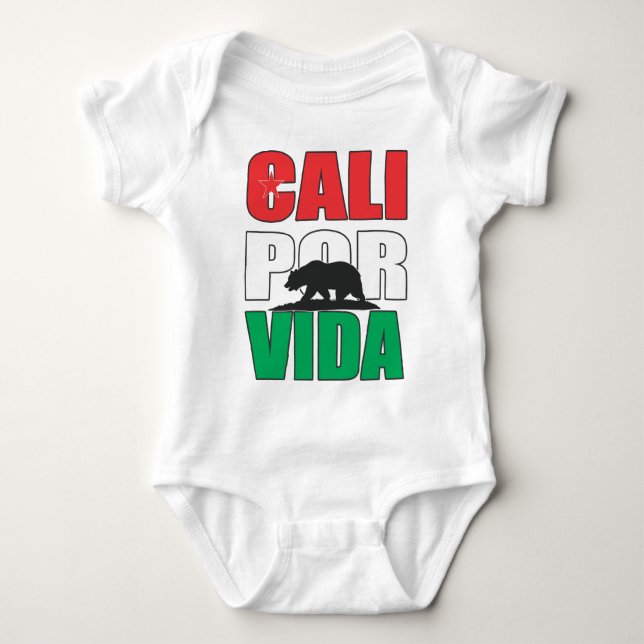 Cali Por Vida! (Kalifornien för liv!) Tee Shirt (Framsida)