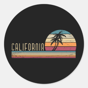 Cali sommarlov Ca palmer Usa Retro Calif Runt Klistermärke