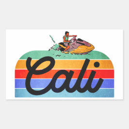 Cali Summer Vintage Stil Rektangulärt Klistermärke