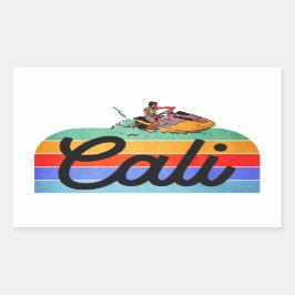 Cali Summer Vintage Stil Rektangulärt Klistermärke