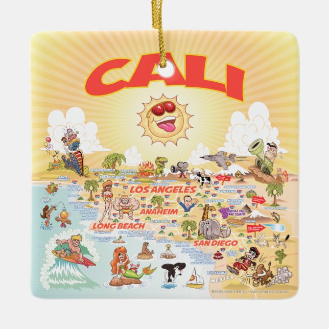 CALI Sunny California Ceramic Ornament (Framsida)