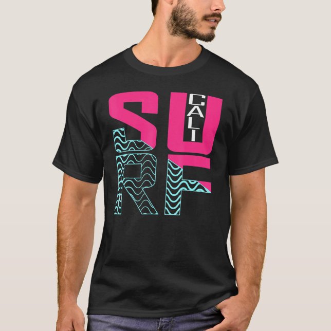 Cali Surfa California Beach Bum Paradise T Shirt (Framsida)