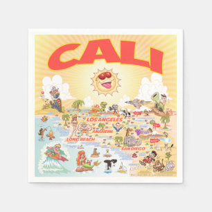 Cali Tecknad California Pappersservett