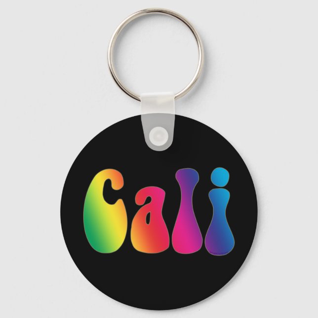 Cali Tie-Dye California Hippie Logotyp Nyckelring (Framsida)