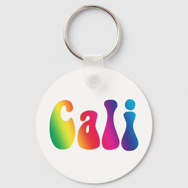 Cali Tie-Dye California Hippie Logotyp Nyckelring (Framsida)