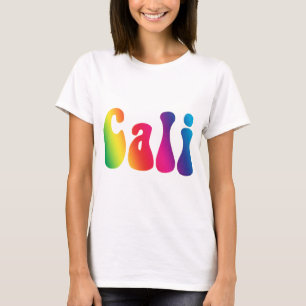 Cali Tie-Dye California Hippie Logotyp T Shirt
