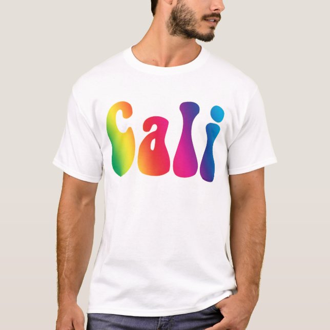 Cali Tie-Dye California Hippie Logotyp Tee Shirt (Framsida)