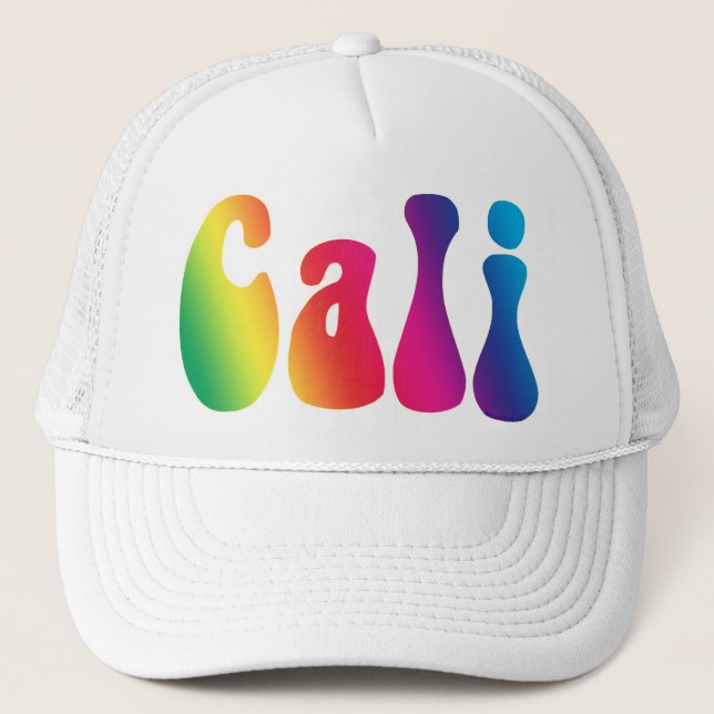 Cali Tie-Dye California Hippie Logotyp Truckerkeps (Framsida)