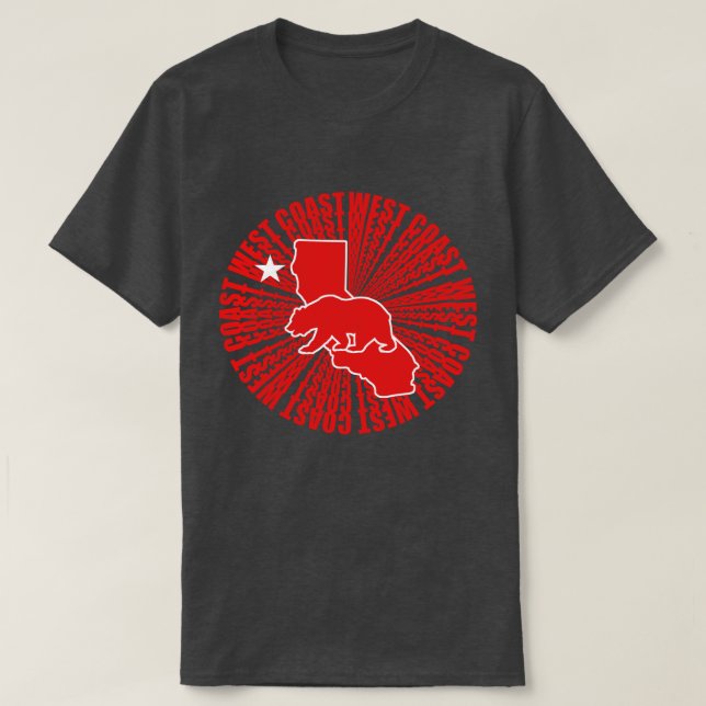 Cali-Väster Kusten Kärlek T Shirt (Design framsida)