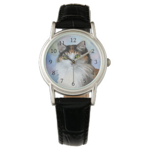 Calico Cat 572 Tortie Tortoise snäcka blue Armbandsur