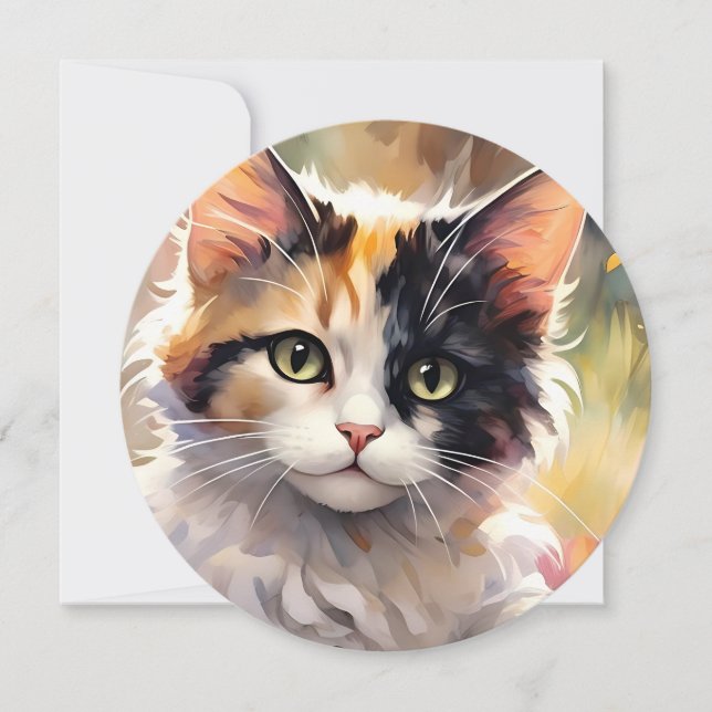 Calico Cat and Butterflies in Vår Garden (Framsida)