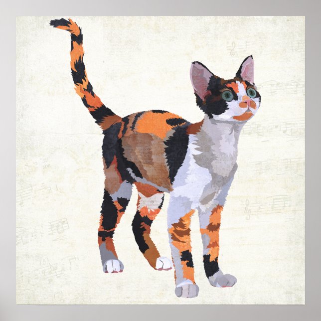 CALICO CAT Art Poster (Framsidan)