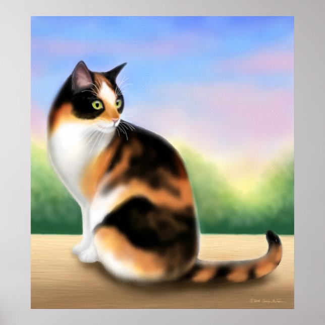 Calico Cat at Sunset Poster (Framsidan)