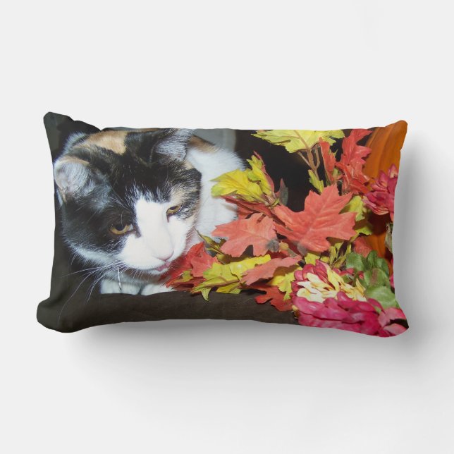 Calico Cat Autumn Decor Pillow Lumbarkudde (Framsida)