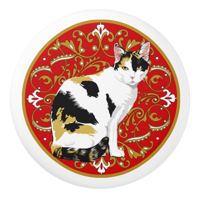Calico Cat Baroque Knopp (Framsidan)