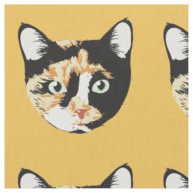 Calico Cat Bonita Tyg (Närbild)