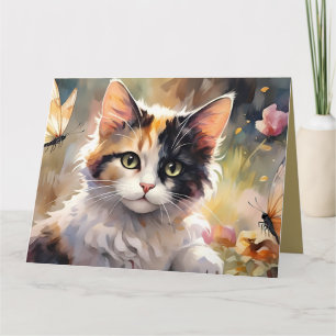 Calico Cat, Butterflies Vår Garden Tack Kort