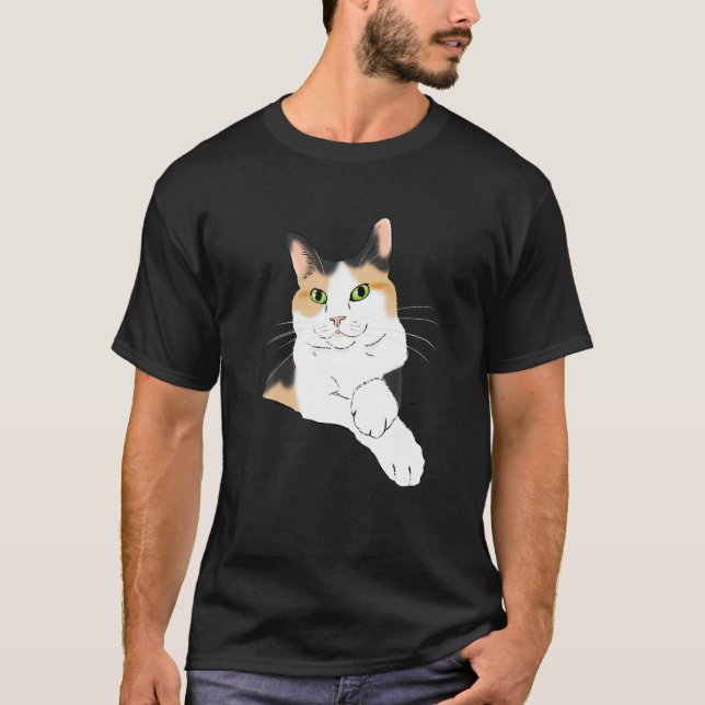 Calico Cat, Calico Mamma, Calico Älskare, Cat Love T Shirt (Framsida)