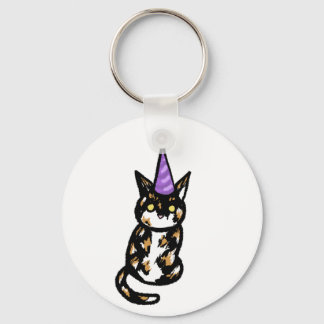 Calico Cat Celebration Keyring Nyckelring