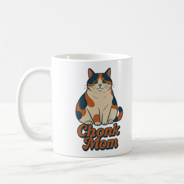 Calico Cat Chonk Mamma Kaffemugg (Vänster)