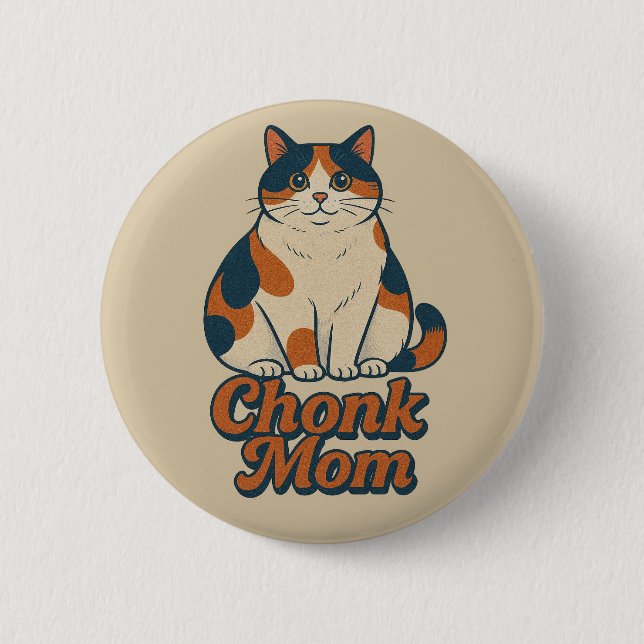 Calico Cat Chonk Mamma Knapp (Framsida)