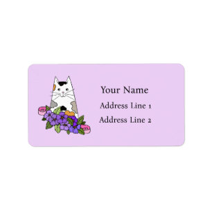 Calico Cat Cute Return-adressetikett Adressetikett