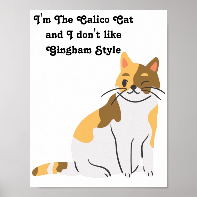 Calico Cat Gingham Hund Gangnam Spoof Poster (Framsidan)