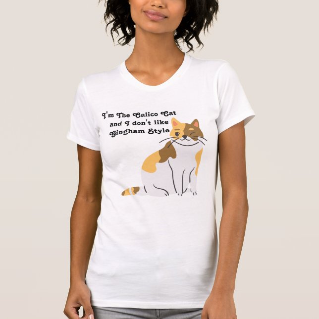 Calico Cat Gingham Hund Spoof T Shirt (Framsida)