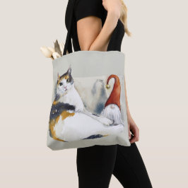 Calico Cat Gnome & Tortoiseshell Watercolor Tygkasse