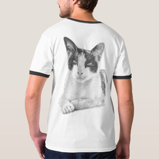Calico cat halftone effect t shirt (Baksida)
