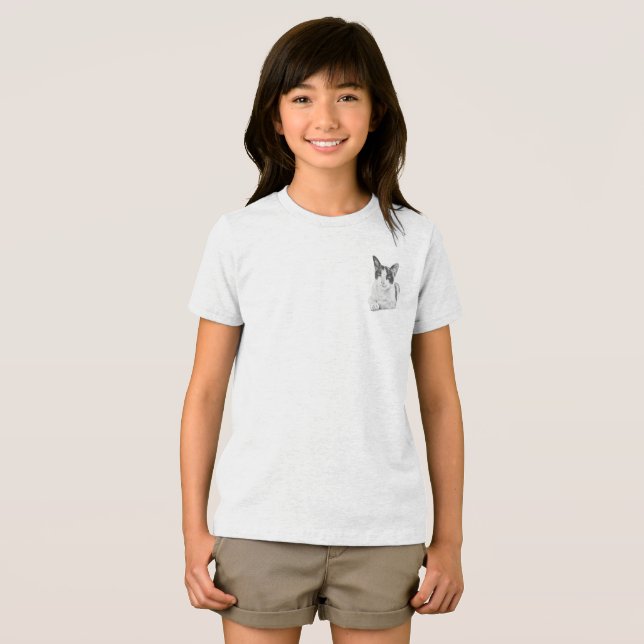 Calico cat halftone effect t shirt (Framsida Full)