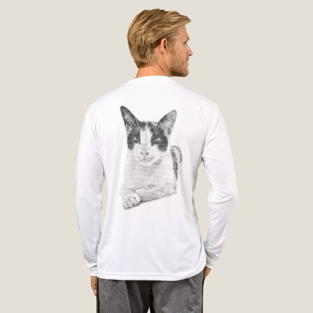 Calico cat halftone effect t shirt (Hel baksida)