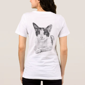 Calico cat halftone effect t shirt
