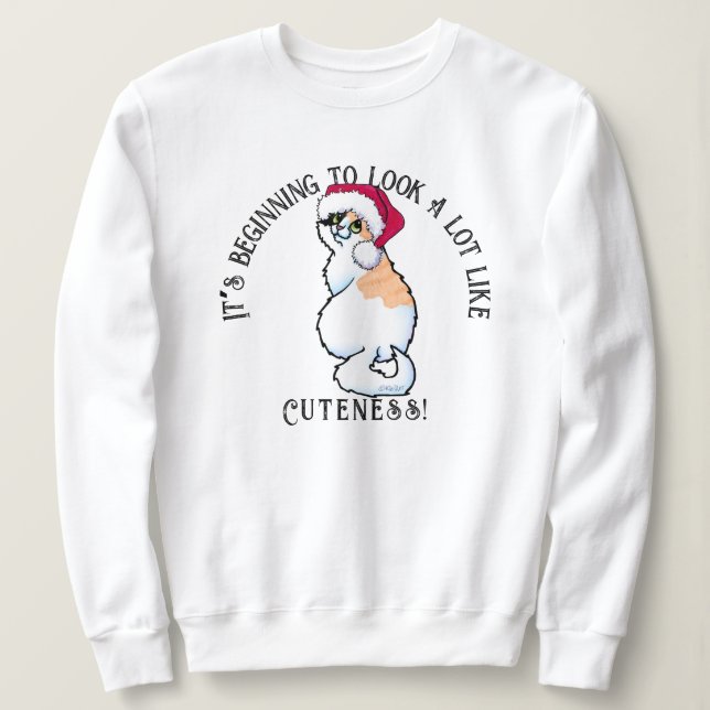 Calico Cat jul KiniArt Sweatshirt T Shirt (Design framsida)
