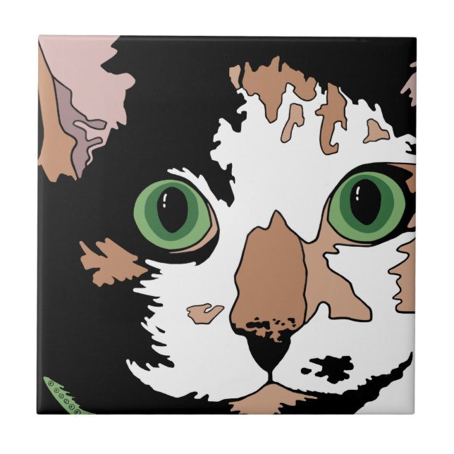 Calico Cat Kakelplatta (Framsidan)