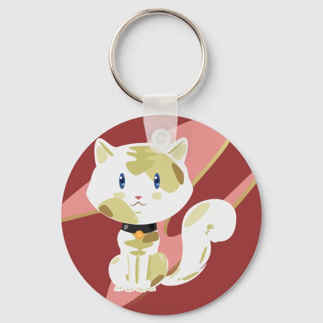 Calico Cat Keychain Nyckelring (Framsida)