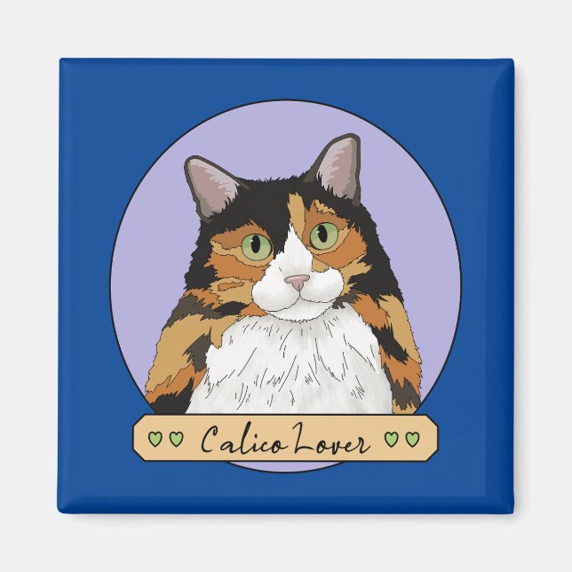 Calico Cat Lover Magnet (Framsidan)