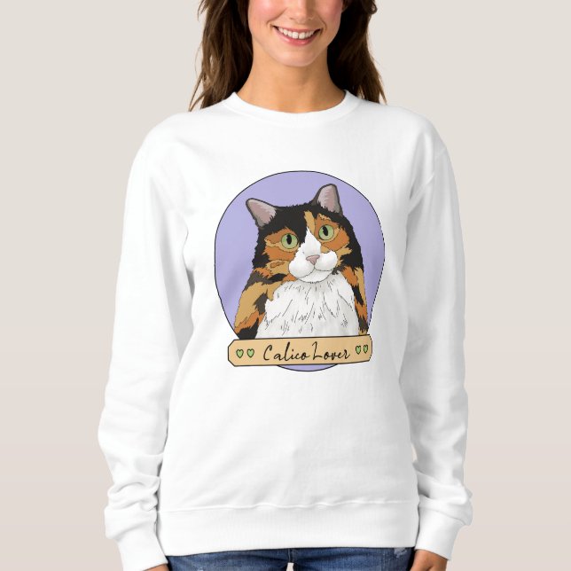 Calico Cat Lover T Shirt (Framsida)