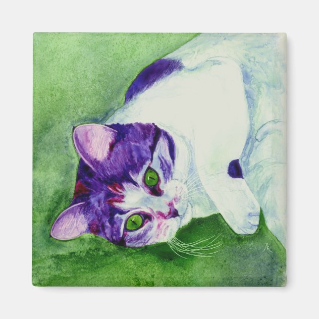 Calico Cat Magnet - Grönt-Eyed Girl (Framsidan)